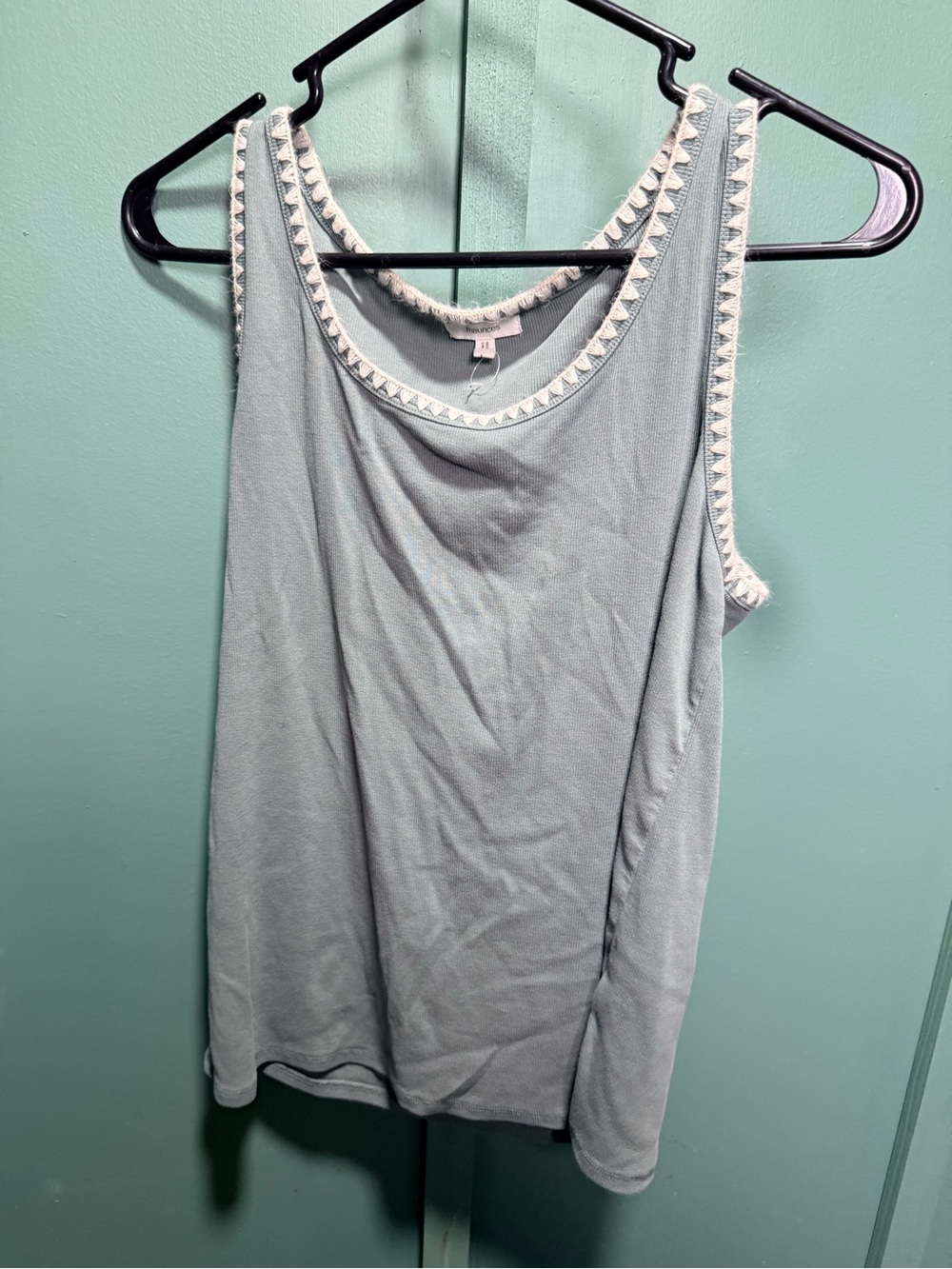 Maurices Sage Green Tank Top with White Trim